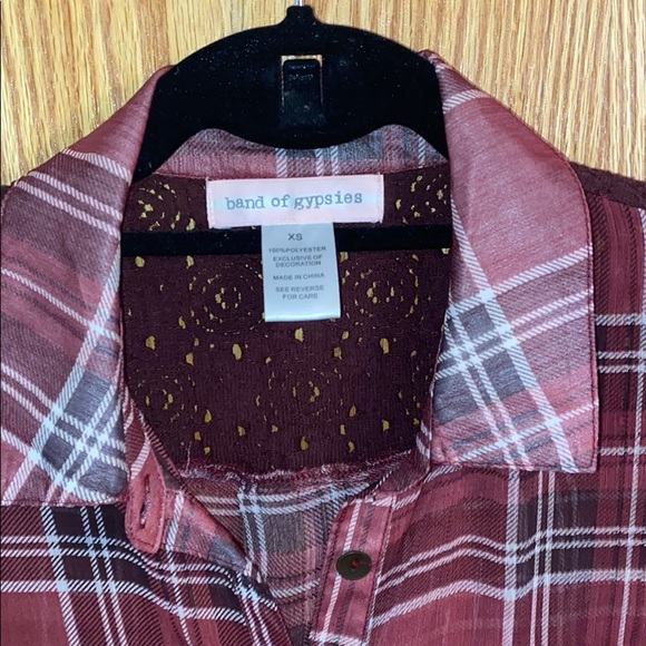 Sheer flannel top - Picture 6 of 9
